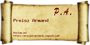 Preisz Armand névjegykártya